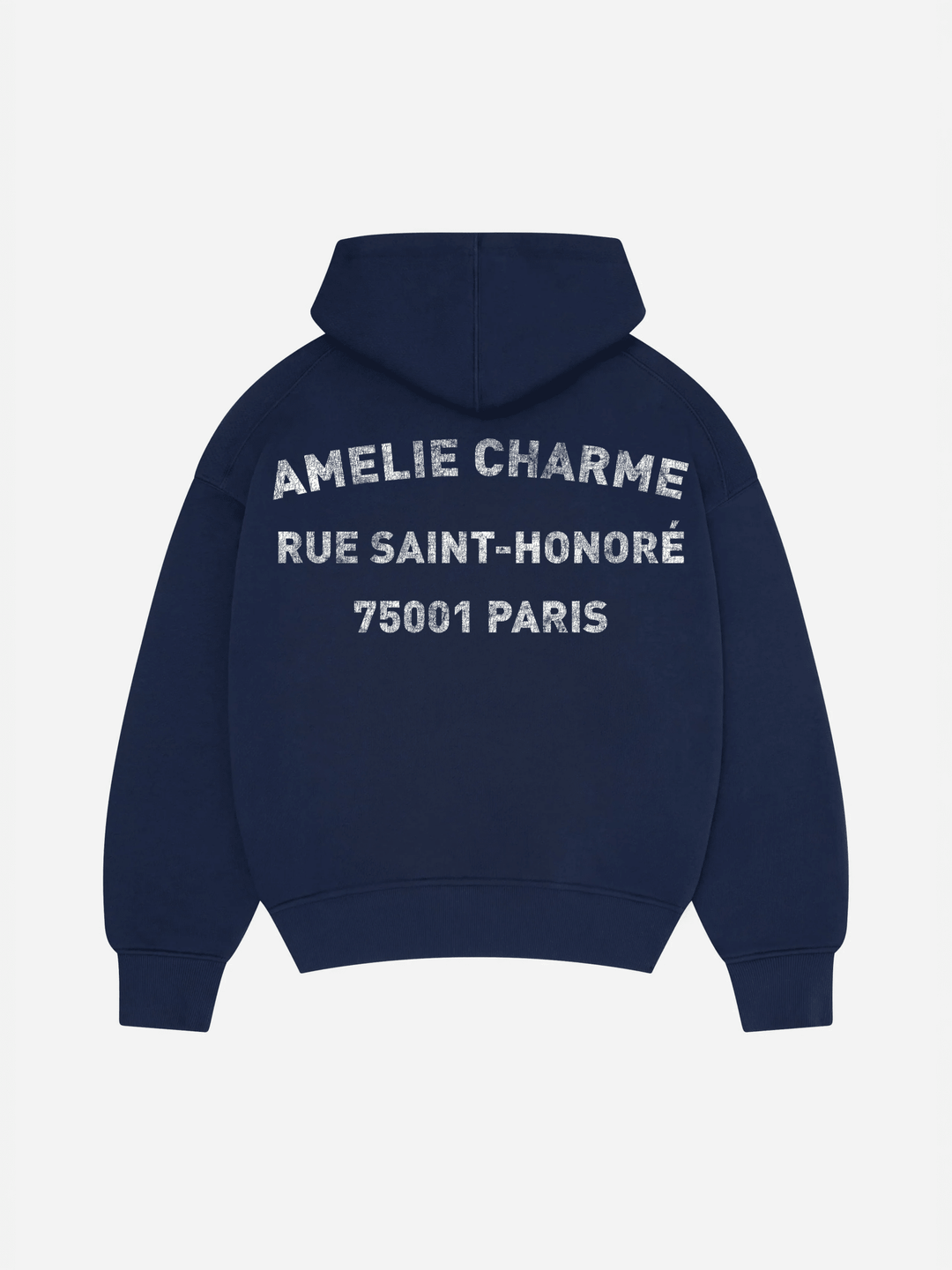 Unisex pullover hoodie with hood, kangaroo pocket and chest text