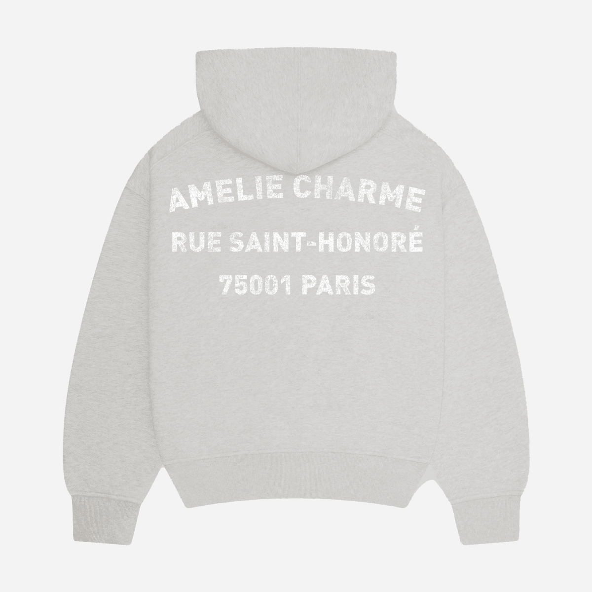 Unisex pullover hoodie with hood, kangaroo pocket and chest text