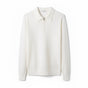 Men's knitted polo sweater with pointed collar and half-zip fastening