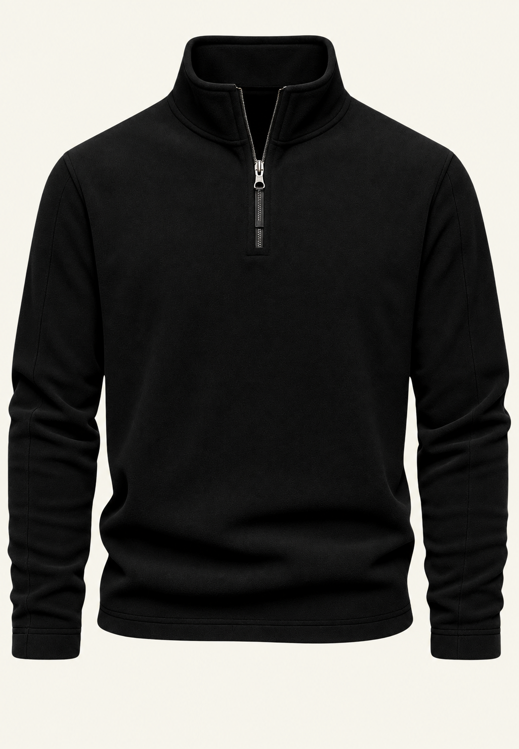 Men's textured half-zip sweatshirt with stand collar and long sleeves