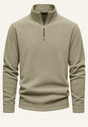 Men's textured half-zip sweatshirt with stand collar and long sleeves