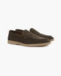 Unisex slip-on loafers with moccasin stitching and low heels