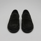Men's penny loafers with rounded toes, strap detail and flat soles