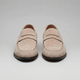Men's penny loafers with rounded toes, strap detail and flat soles