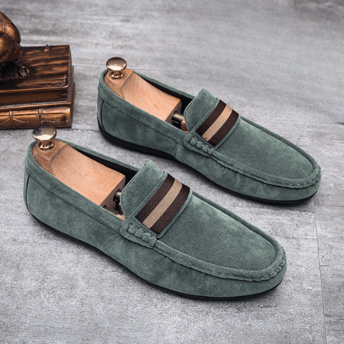 Men's loafers with H buckle detail and moccasin stitching