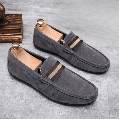 Men's loafers with H buckle detail and moccasin stitching