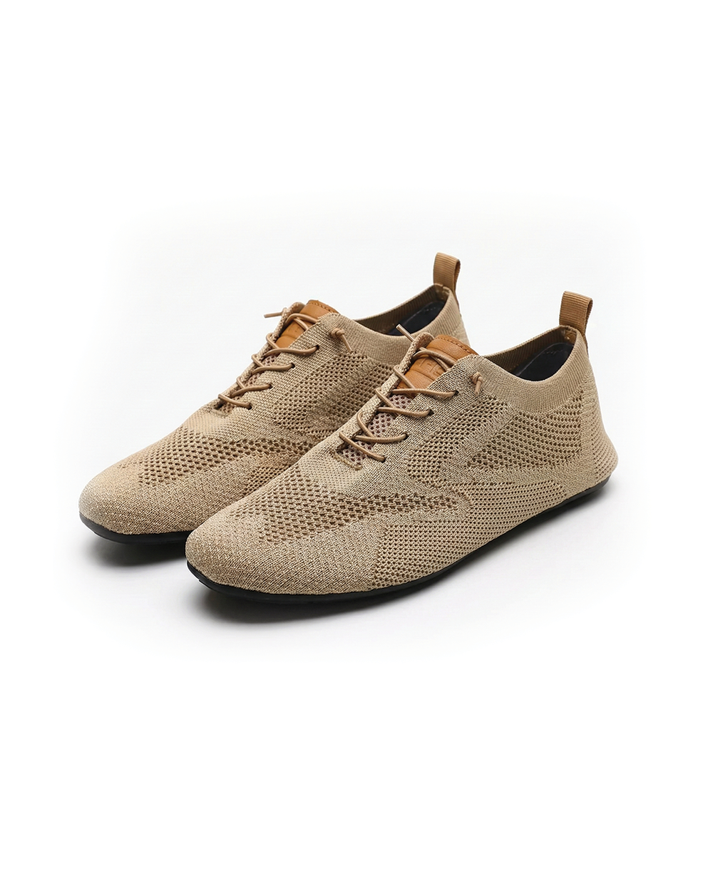 Mesh knit slip-on shoes with round toe