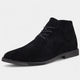 Men's lace-up textured ankle boots with rounded toes and low heels