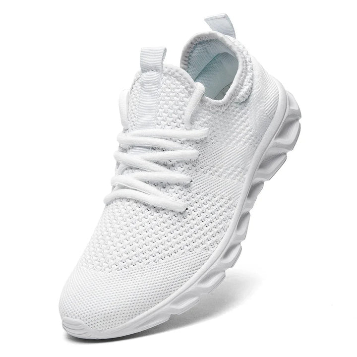 Men's Knit Mesh Trainers, Lace-Up Running Style Sneakers