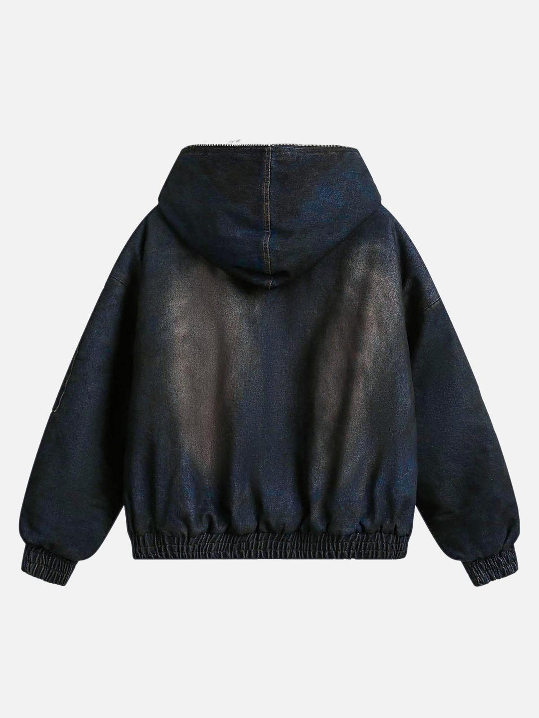 Hooded jacket with fur trim