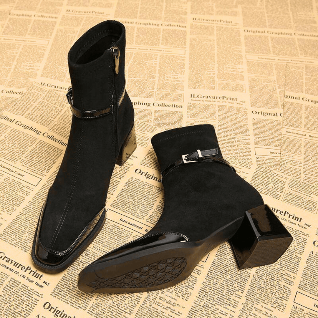 Classic pull-on ankle boots with a low heel