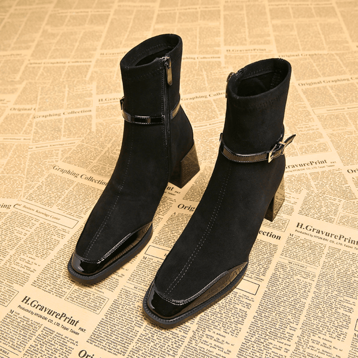 Classic pull-on ankle boots with a low heel