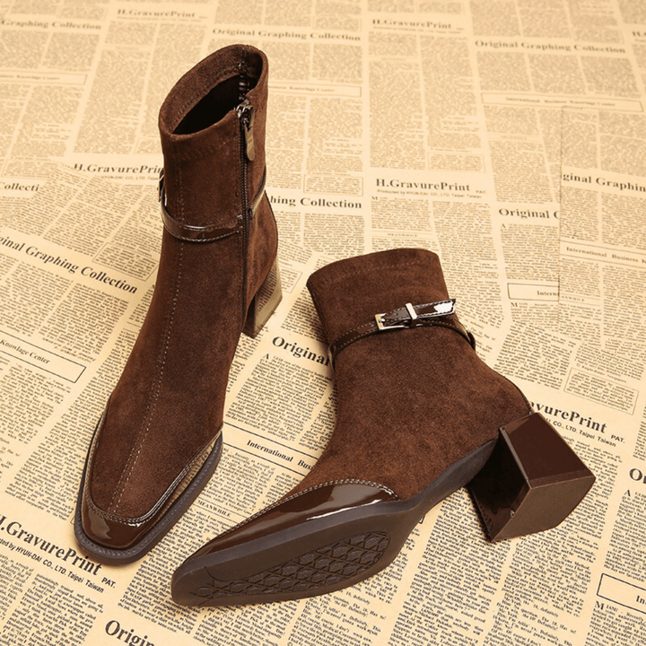 Classic pull-on ankle boots with a low heel
