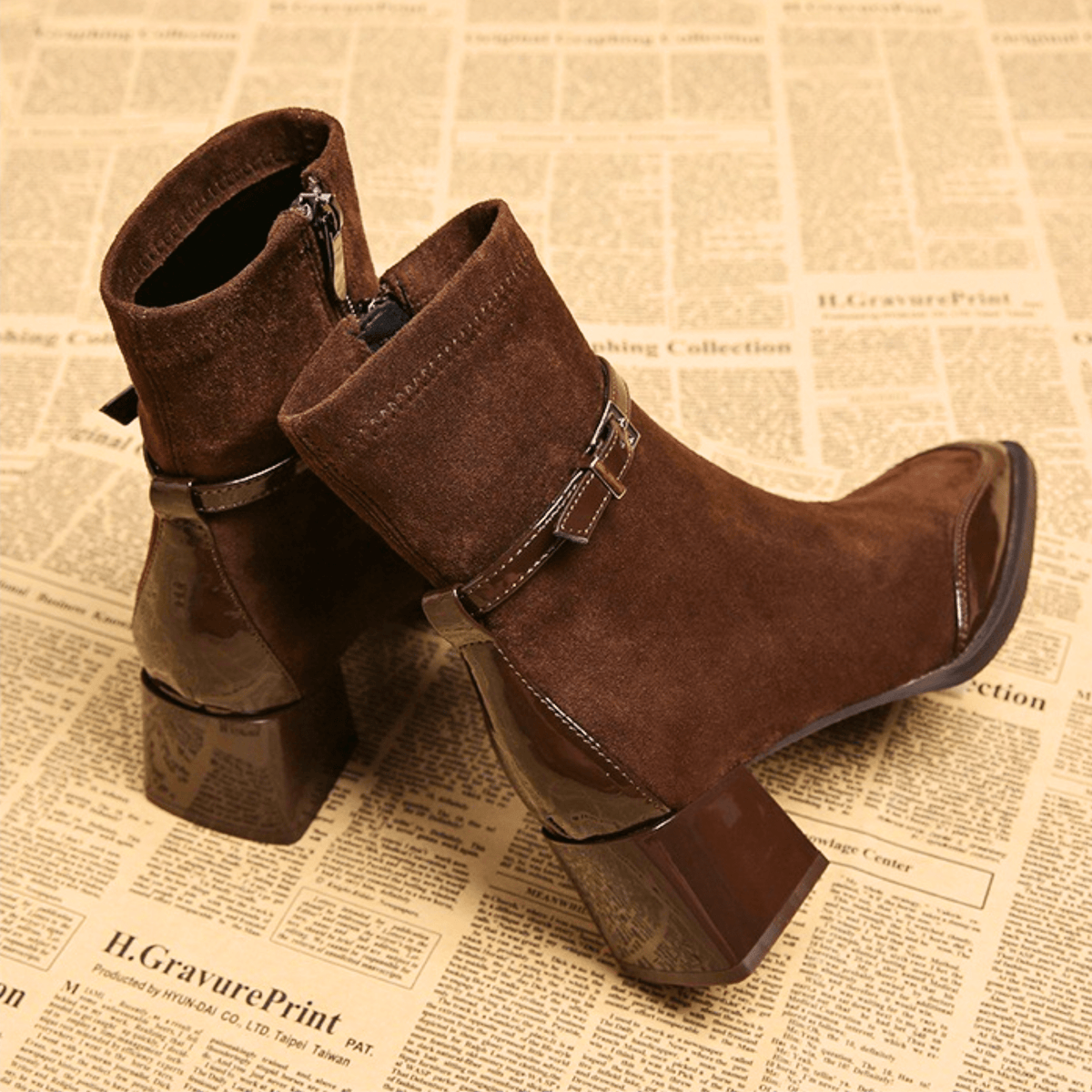 Classic pull-on ankle boots with a low heel