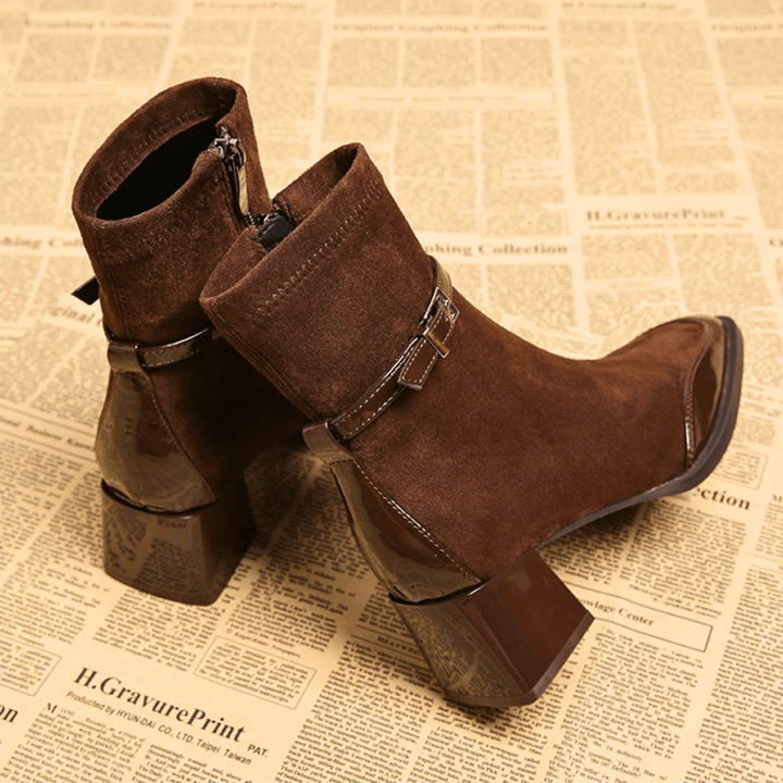 Classic pull-on ankle boots with a low heel