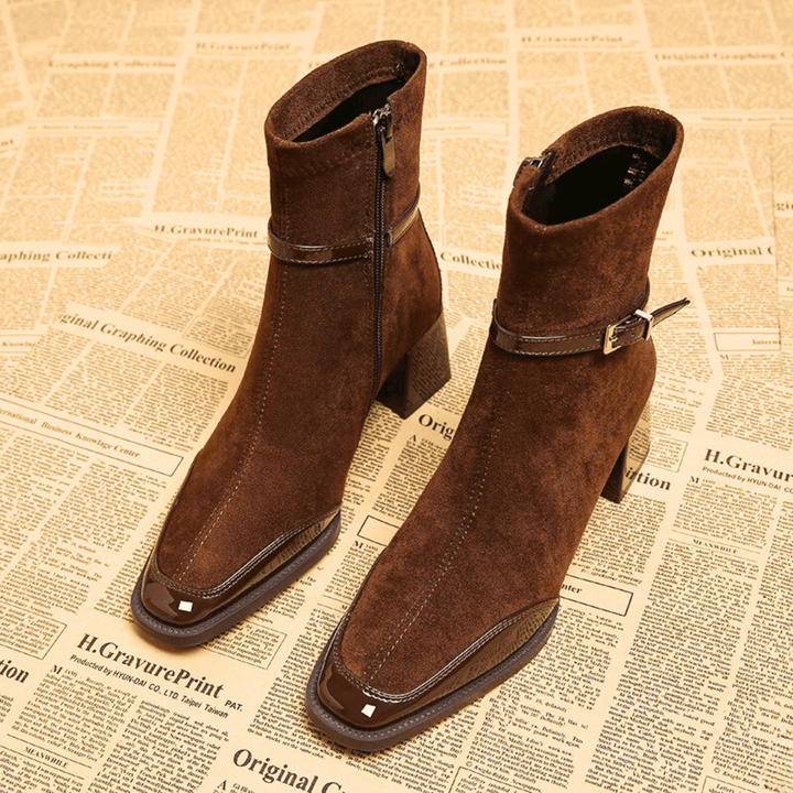 Classic pull-on ankle boots with a low heel